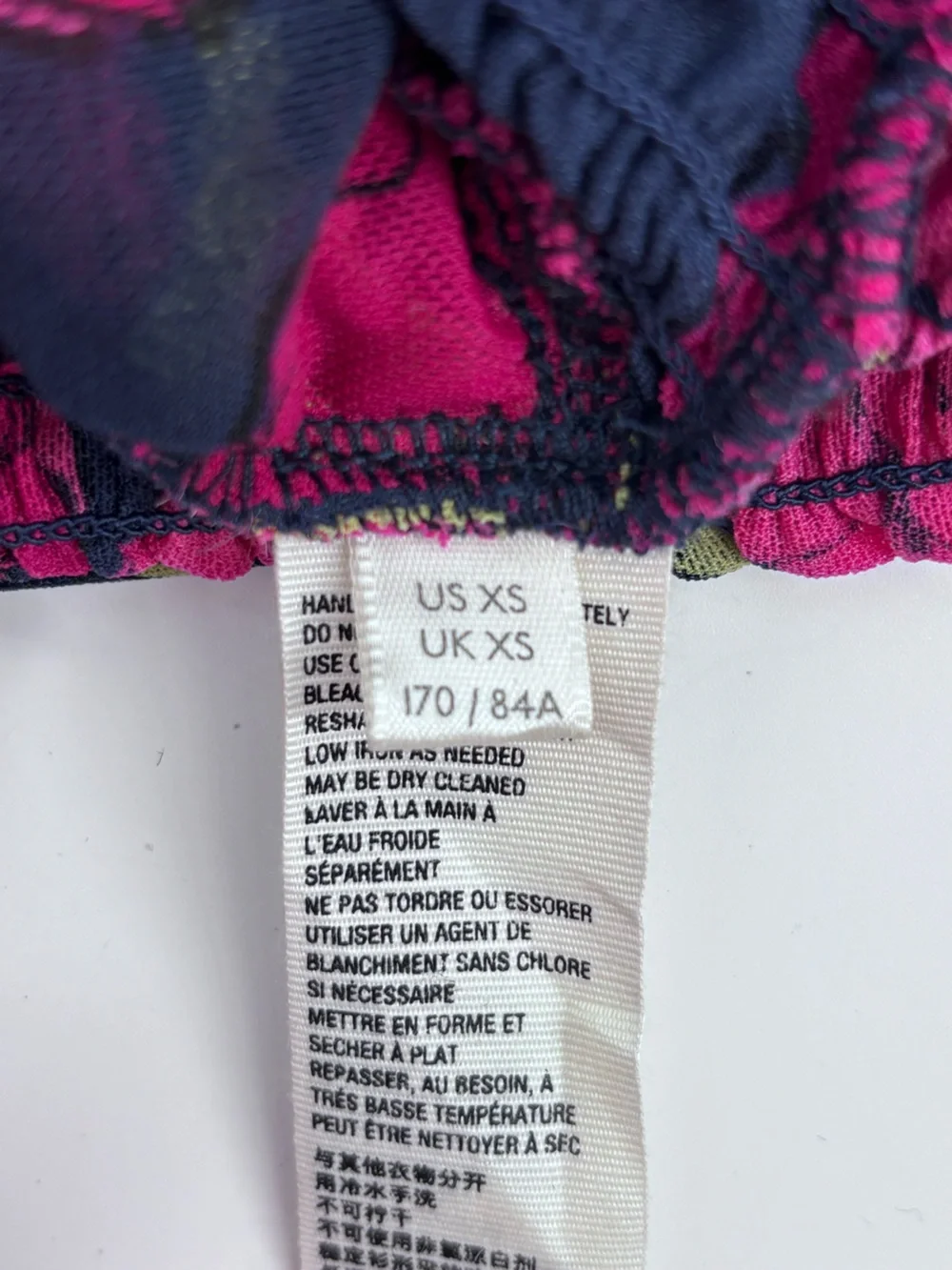 Free People Black Blouse with Fuchsia Floral Print